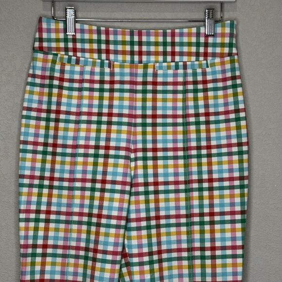 Maeve Anthropologie Pants Womens 2 Plaid High Rise Cropped Side Zip Stretch - Picture 4 of 11